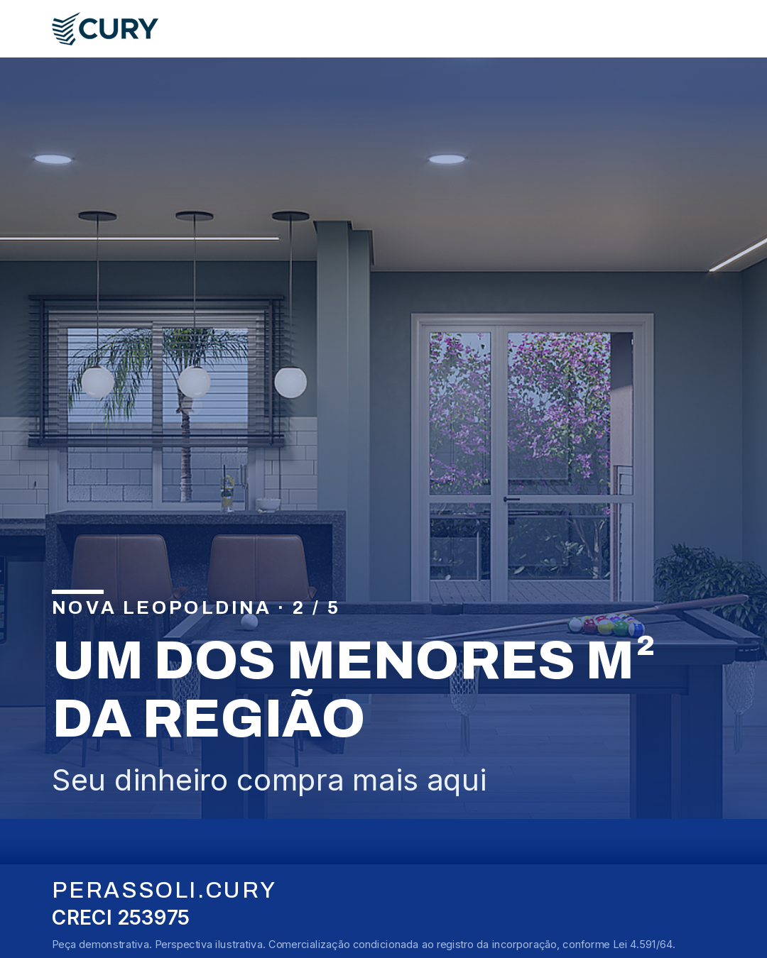 Card 2 de 5, um dos menores m² da região