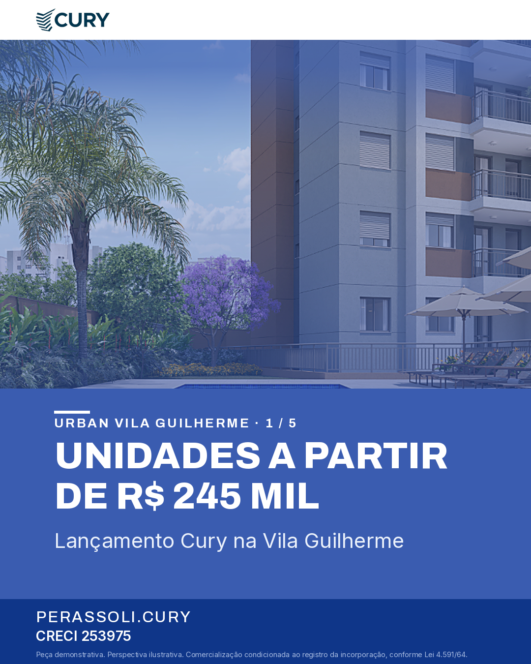Card 1 de 5, gancho a partir de R$ 245 mil